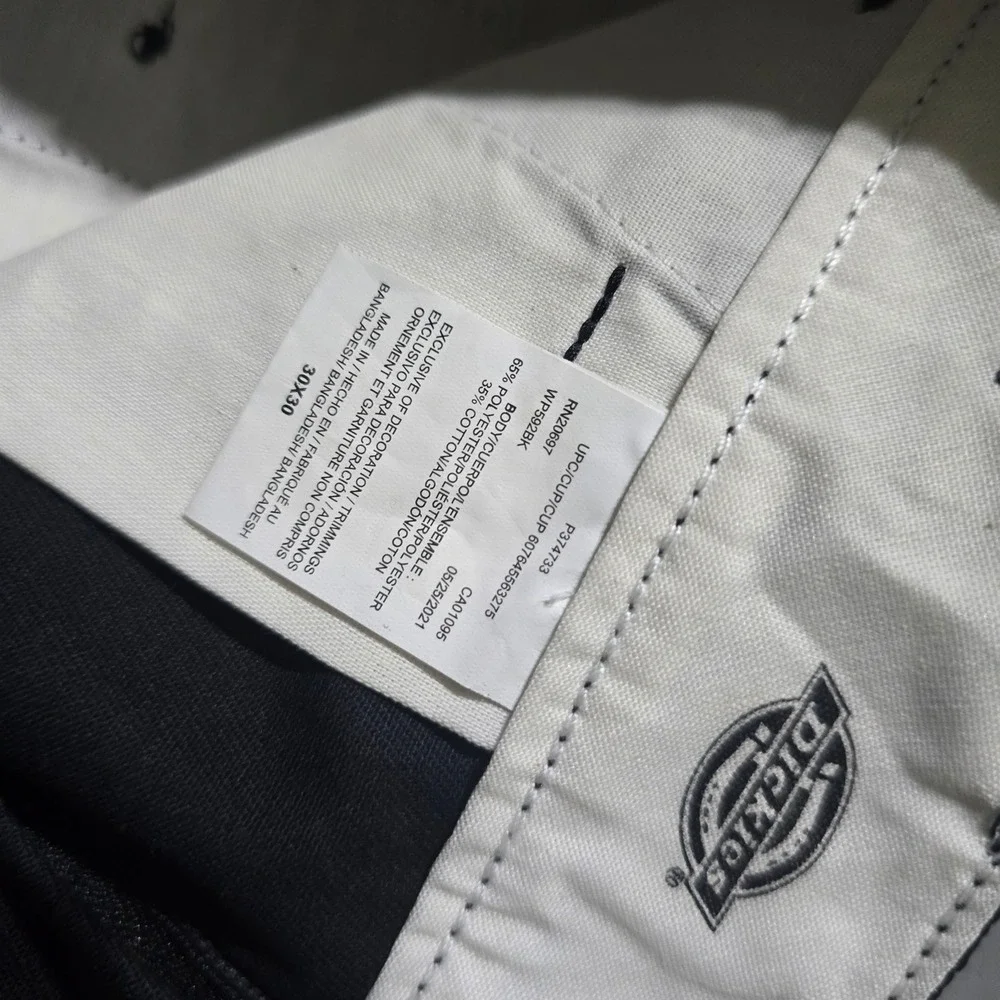 Dickies Cargo Pants Mens 30x30 Black Relaxed Straight Leg WP592BK Workwear NEW